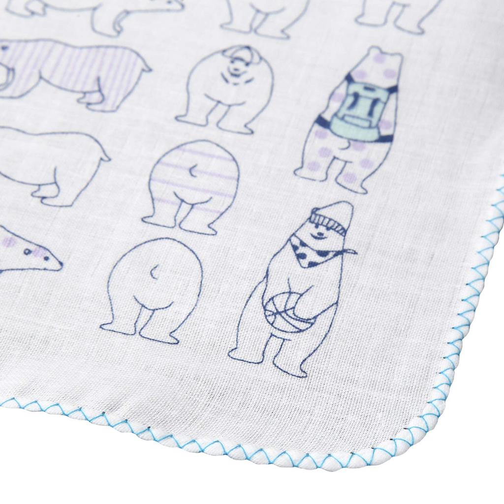 Isamu Shokai Cotton Double Gauze Made in Polar Bear 5 Baby Bath Skincare Towels Suitable for Bathtime and Sensitive Skin 100% Handkerchiefs, Japan,