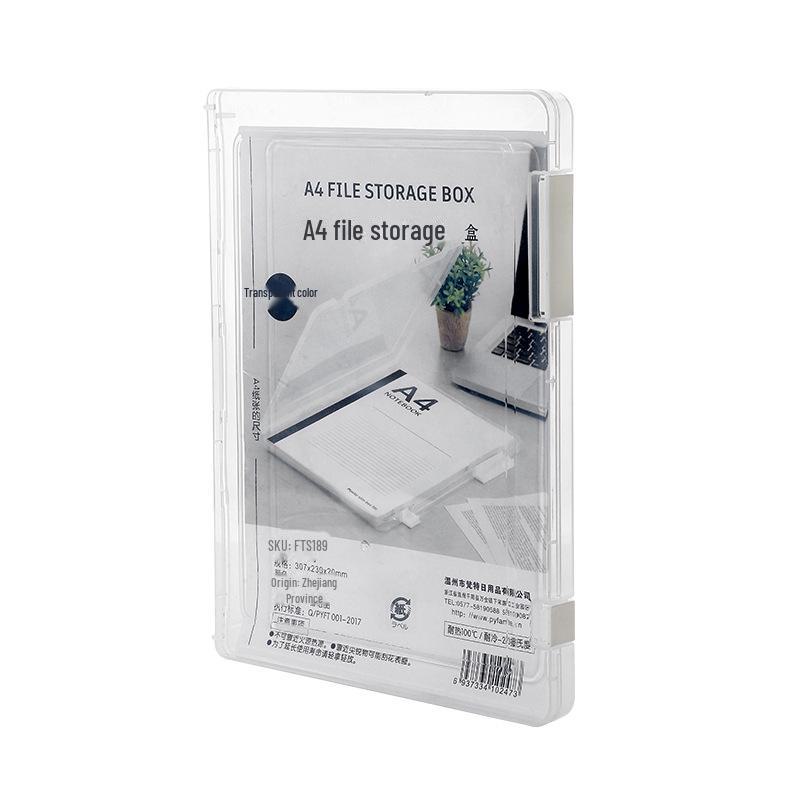 A4 Transparent Document Organizer: Thick Plastic File & Voucher Storage Box