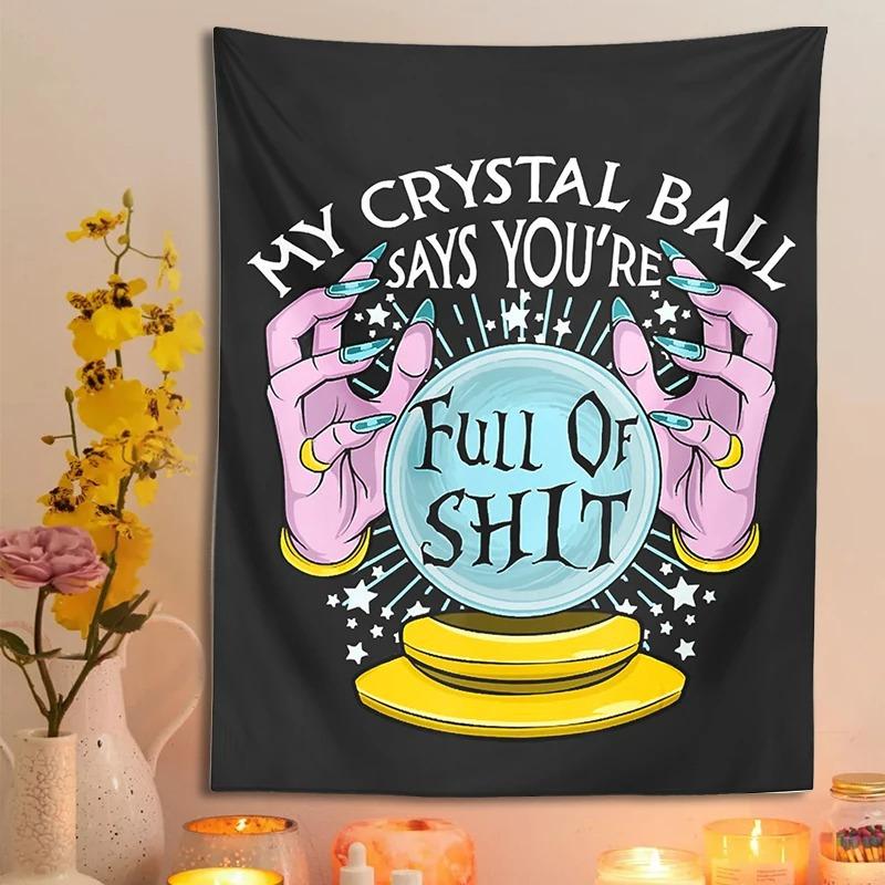 Crystal ball tapestry, mysterious divination hand pattern, dormitory bedroom wall decoration, essential for Europe and America