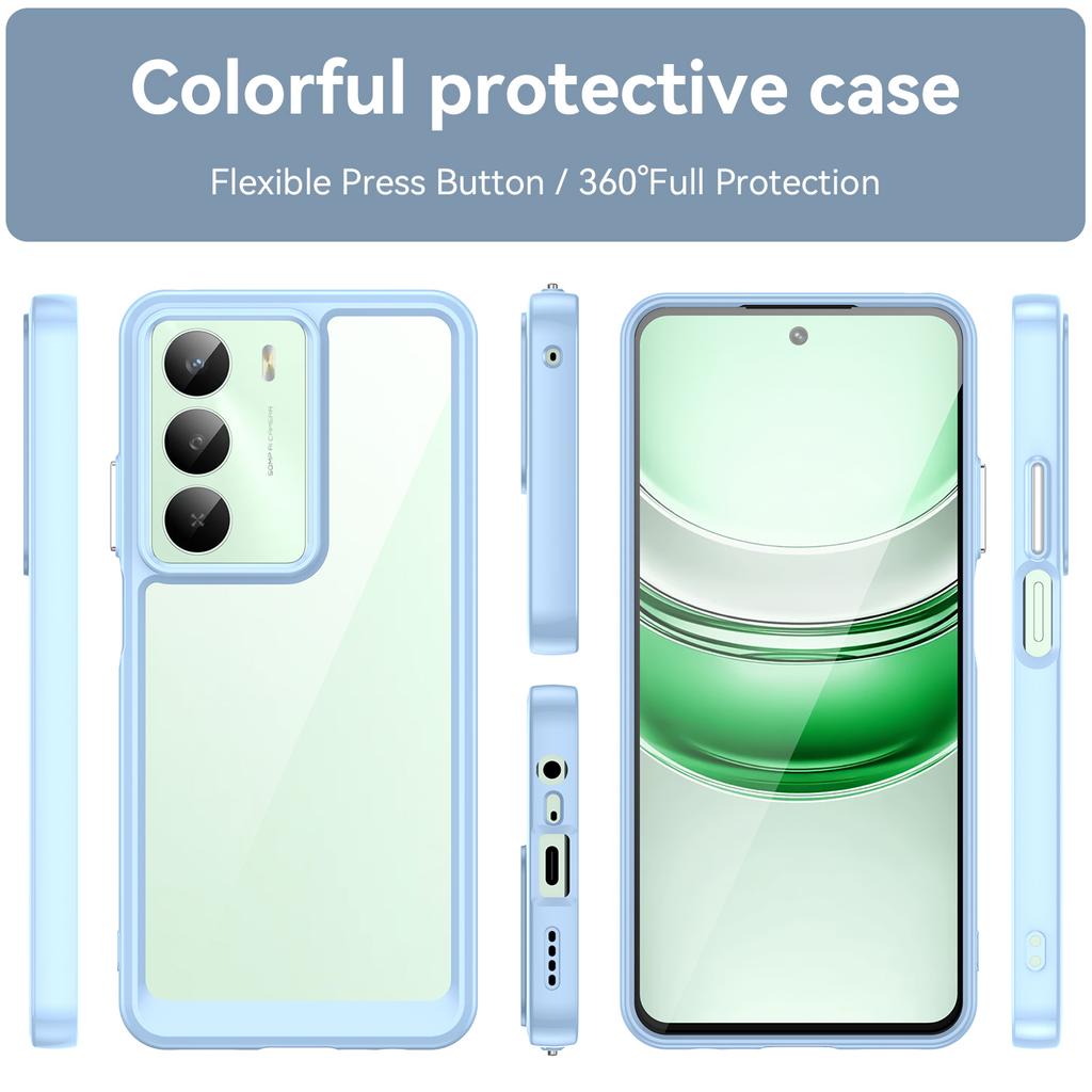 Чехол для Realme V70 5G/V70s 5G/14x 5G, ТПУ + Акрил, Защитный Прозрачный Чехол для Телефона