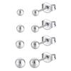 JOLCHIF Surgical Stainless Steel Ball Piercing Ball Earrings 4 Pairs Round Ball Earrings Compatible with Metal Allergies Cartilage Piercing