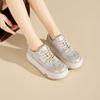 Thick Soled White Shoes for Women - Spring 2025 Korean Version, Versatile Height Increasing, Student Flat, Comfortable Casual Board Shoes