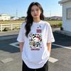 Летняя футболка с принтом Hello Kitty, короткий рукав, 100% хлопок, женская, для семейного образа, классическая модная футболка