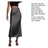 Women Midi Skirt Mid-rise A-Line Solid Color Fishtail Skirt Smooth Fabric Office Lady Skirt Daily Wear