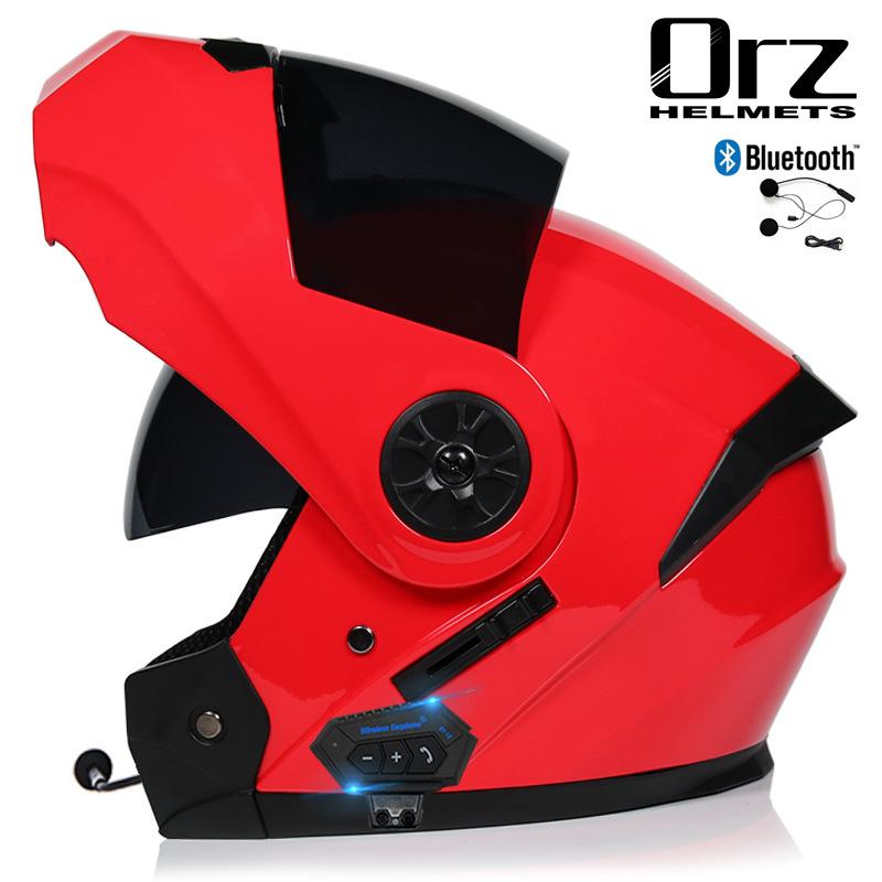 Orz Non Motorcycle Helmet Full Helmet Men's And Women's Dual Lens Electric Vehicle Bluetooth Uncover Half Helmet And Seasonal Helmet