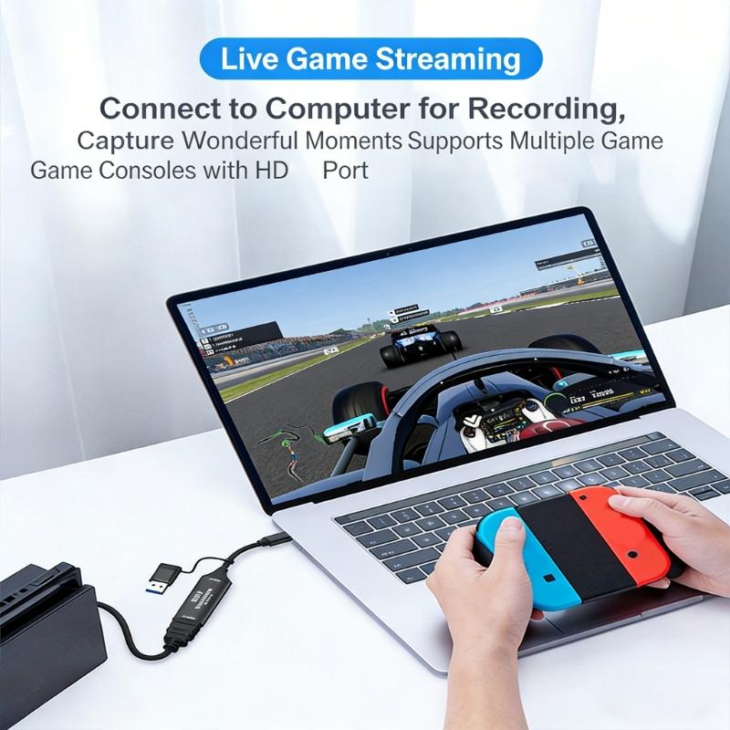 Карта захвата видео для игр Type C+USB на HDTV 4K 30 Гц 1080P 60 Гц Регистратор Видеокамера для видеоигр Конвертер с низкой задержкой