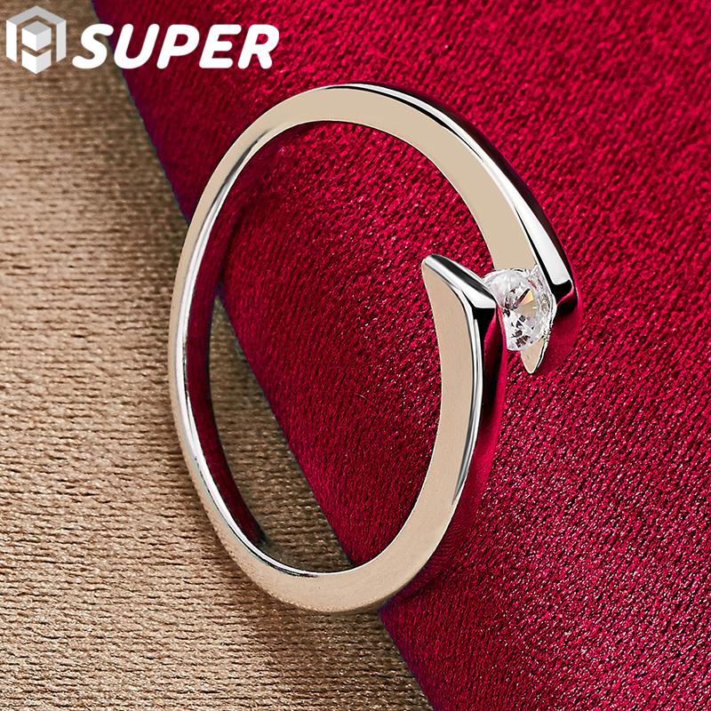 Ювелирные изделия из стерлингового серебра 925 пробы с простым цирконом AAA