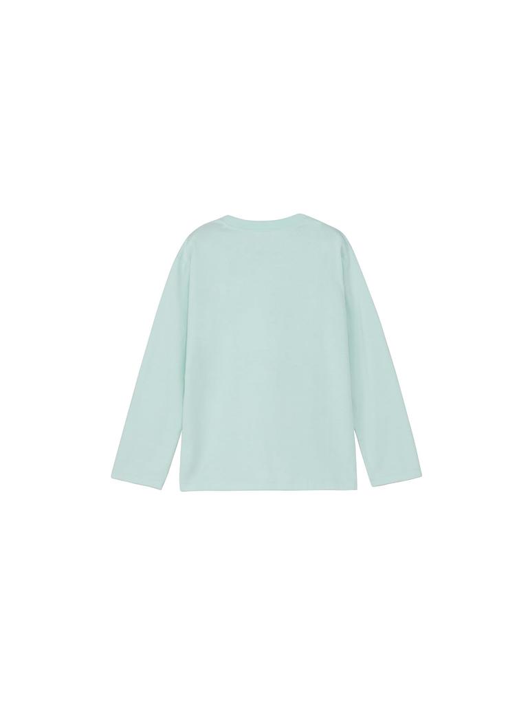 The North Face Small Box Logo Opal Size Long Sleeve Cut and Sewn Tee, Frost, 150, T-Shirt