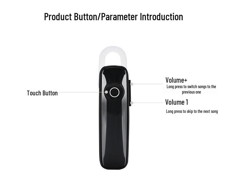 Новая Bluetooth гарнитура с шумоподавлением, одноухая, с микрофоном и заушиной - Беспроводные наушники для телефона в машину
