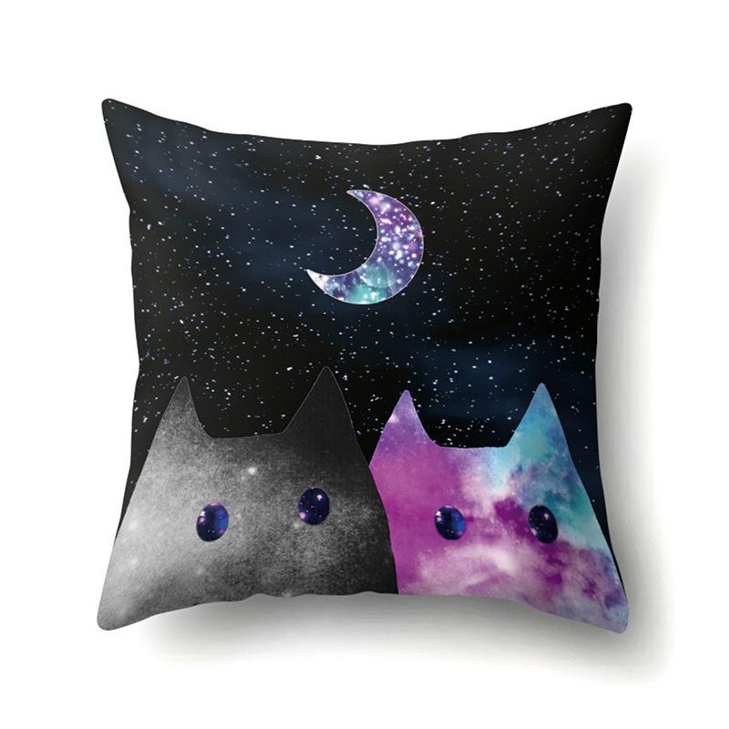 Полиэстеровая наволочка с мультяшным принтом животного, бархатная наволочка из персиковой кожи, наволочка на поясничную подушку, чехол для поясничной подушки для автомобиля