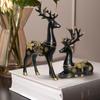 Creative Resin Golden and Black Reindeer Sculptures | Beautiful Home Decor | Lifts Up Energy of Your Room (Pack of 2, Black)