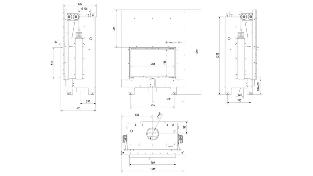 Камин водяной KRATKI MBO 15 кВт Ø 200 подъемный