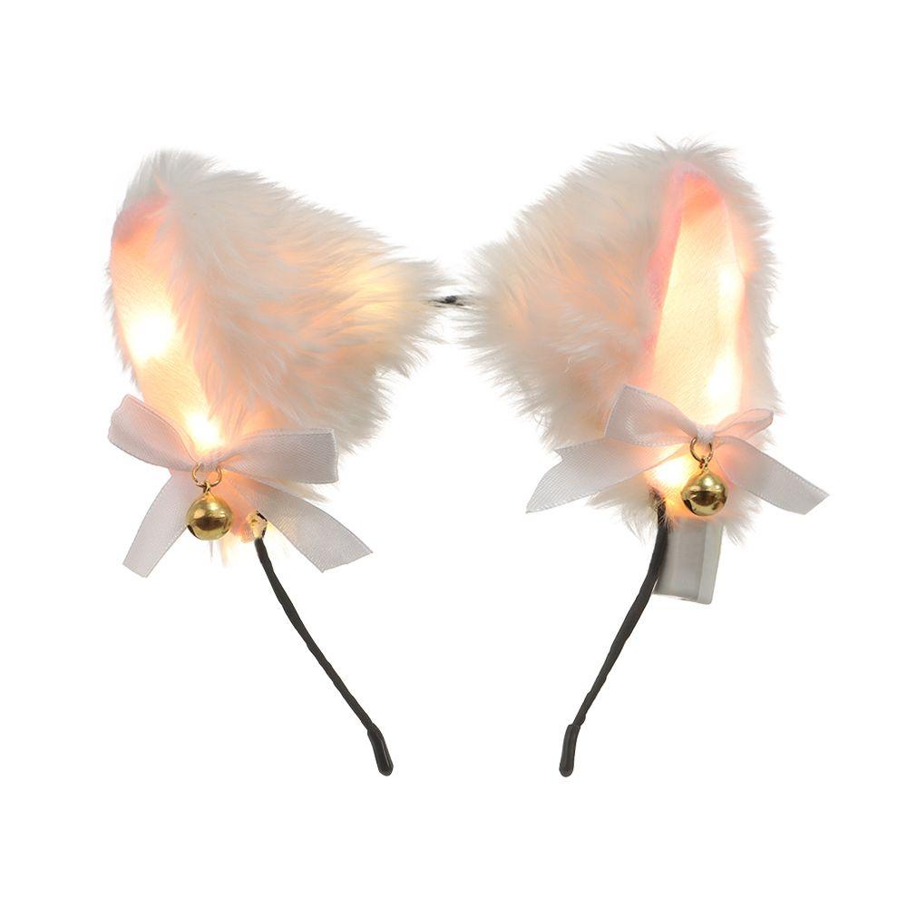 With LED Light Masquerade Cat Ear Headband Cosplay Headwear Fancy Dress Hairband Hair Accessories