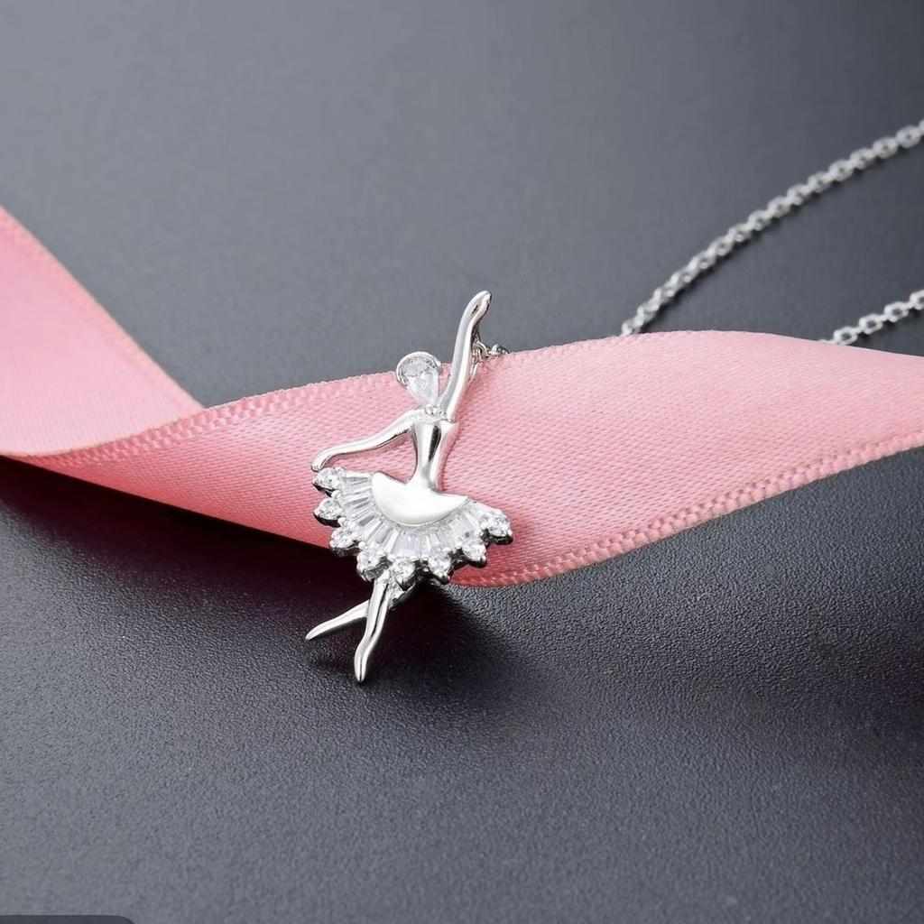 Fashion Ballet Dancer Necklace, Female Niche Design, Micro Inlaid Temperament Necklace, Collarbone Chain