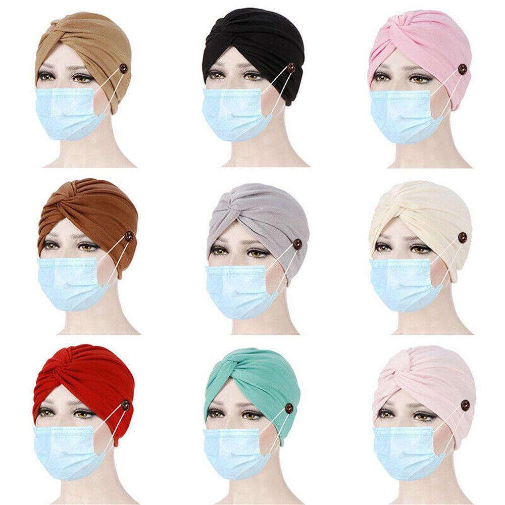 Hair Loss Hat Adjustable Ear Protection Cancer Chemo Cap Head Wrap Bandana Scarf Muslim Turban