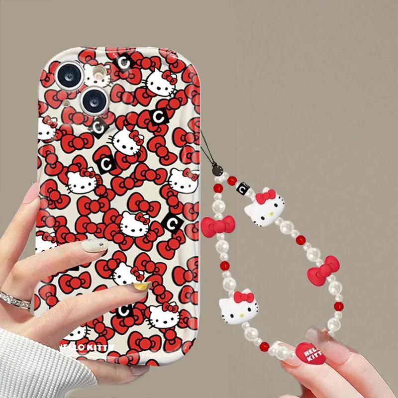 Hello Kitty Chain Case For Iphone 17 Pro Max 17 Air 16 15 14 13 12 11 Pro Max 16e 16 Plus 12 13 Mini Phone Casing Soft Cute INS