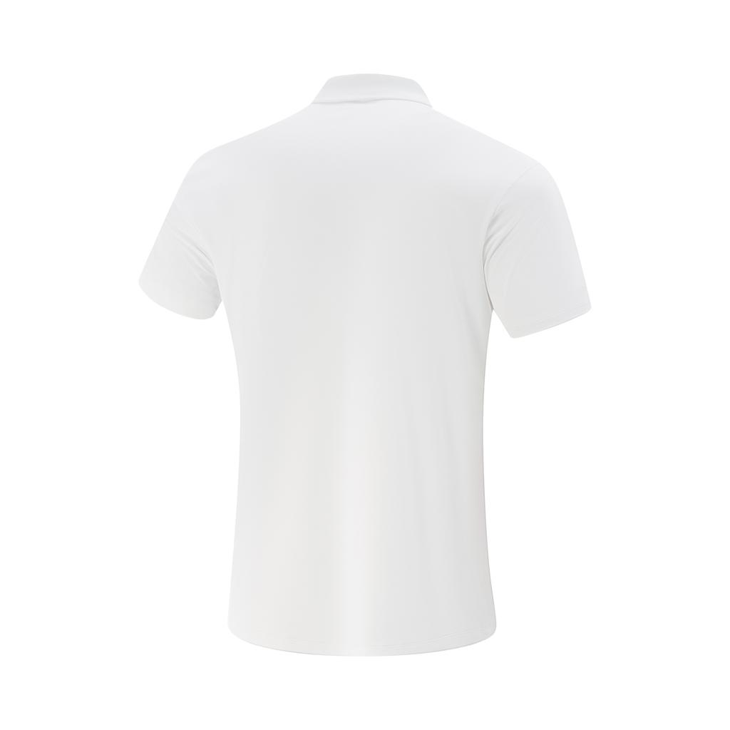 Li Ning Fitness Series Letter Soft Comfortable Breathable Versatile Short Sleeve Polo Shirt Men Polo Shirts Standard-White APLV285-7