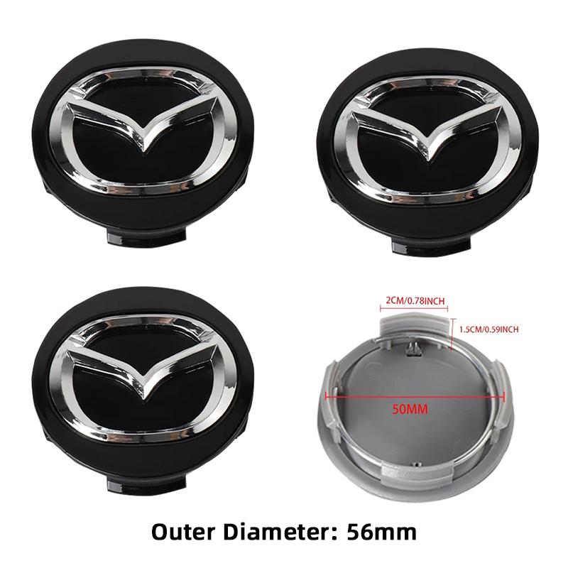 52/56/60mm Car Tire Center Hub Caps Emblem Covers for Mazda Atenza MX3 CX3 CX5 2 3 6 323 626 RX8 RX7 Protege Axela Speed
