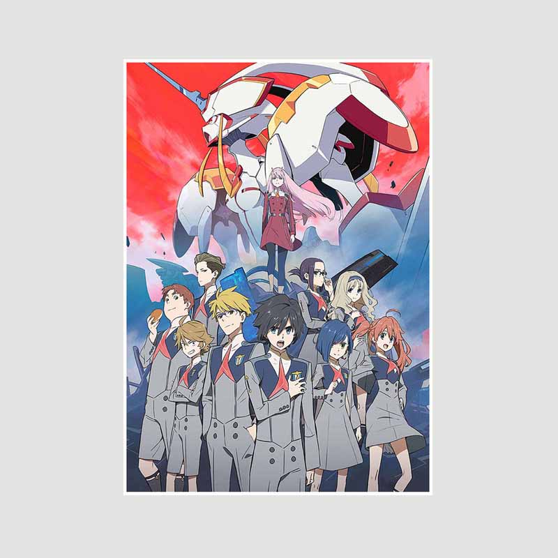 Белая книга Аниме Плакаты Художественная живопись Классика Аниме Darling in The Franxx Плакат Домашний декор Фреска Гостиная Украшения Принты Картины Подарки