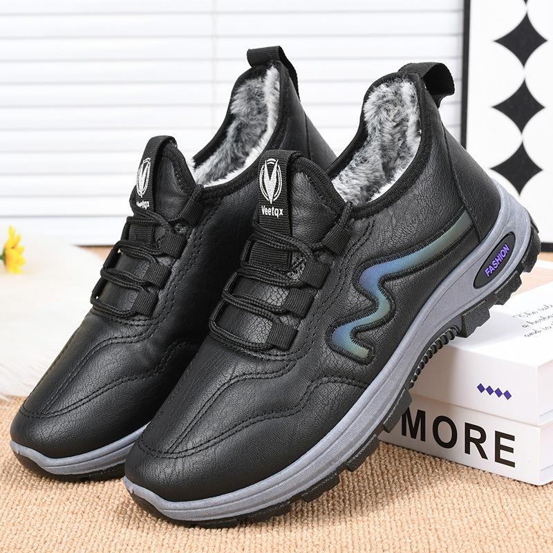 Модная хлопковая обувь для женщин 2024 года, новые короткие сапоги из толстого бархата для тепла, модные повседневные кожаные сапоги из хлопка