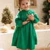 Рождественские костюмы для маленьких девочек Babany Bebe Kids Xmas Party Длинные рукава Вельветовые платья Осень Зима Топы Одежда
