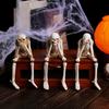 Skeleton Figurine Realistic Non-See Non-Speak Non-Hear Statues Spooky Skeleton Collectible Ornaments for Halloween Haunted House