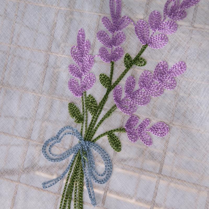 Короткая занавеска с цветочной вышивкой пасторального оттенка, кухонные шторы, полузанавеска, короткие панельные шторы