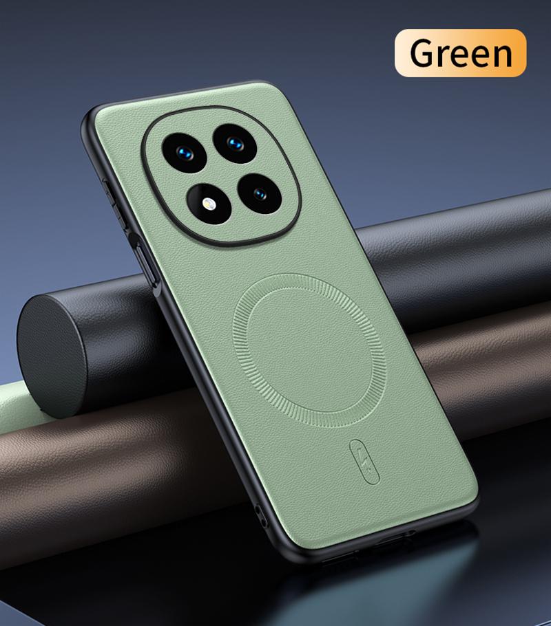 Чехол для Redmi Note 14 Pro 5G Магнитная кожаная защитная крышка Высококачественный Не оставляющий отпечатков пальцев Нескользящий ПК+ТПУ