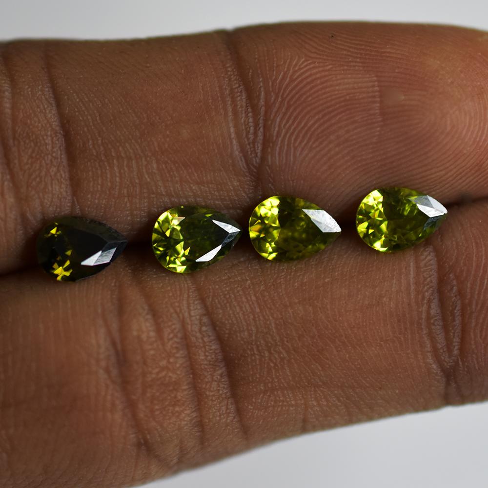 Natural Green Sapphire 7x5 mm Pear Cut 8 Ct Gems Ring Size Lot