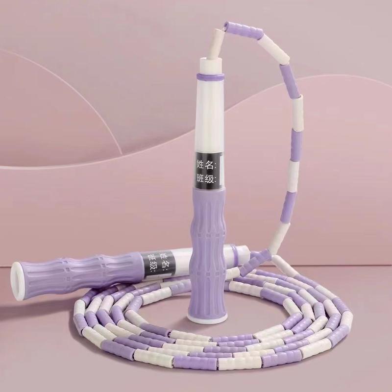 Мягкая резиновая скакалка для учеников начальной школы с бамбуковыми узлами, записываемое имя только для детей, спортивный инвентарь для детского сада, скакалка