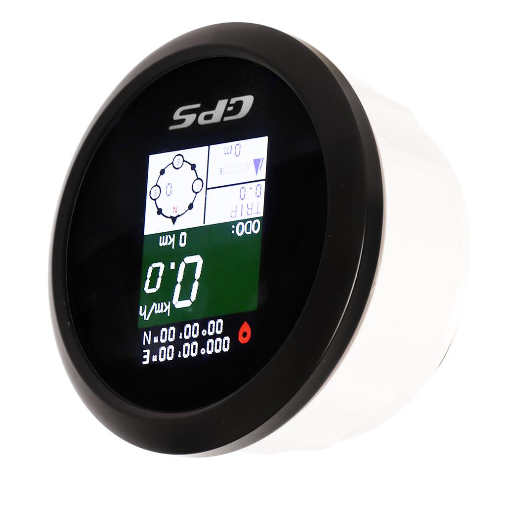 85mm GPS Speedometer 9‑32V TFT Screen Digital Display Speed Gauge Universal for Yacht RV Motorcycle Black Dial Black