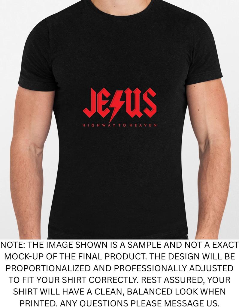 Men's and Women's T-shirts Jesus Highway To Heaven Religious God Jesus Graphic