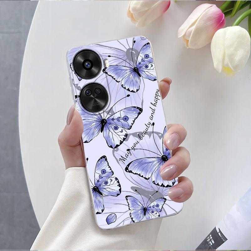 Для Huawei Nova 11 SE 11 Ultra Pro 11i Чехол Роскошный Чехол для Телефона Для Huawei Nova 12 Lite 11I Цветок Прозрачный Силиконовый Защитный Чехол