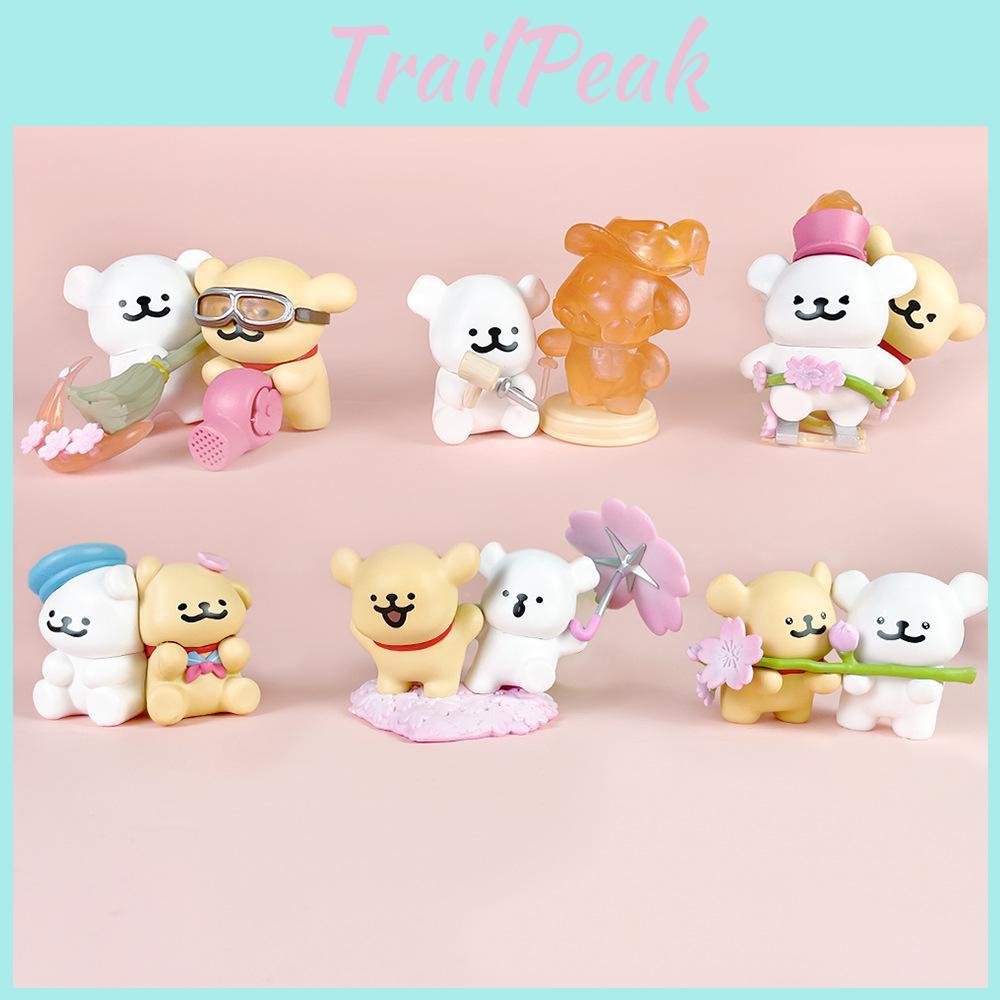 Мальтийская болонка Романтическая серия Сакура ПВХ Коллекционная фигурка для поклонников аниме и декора стола