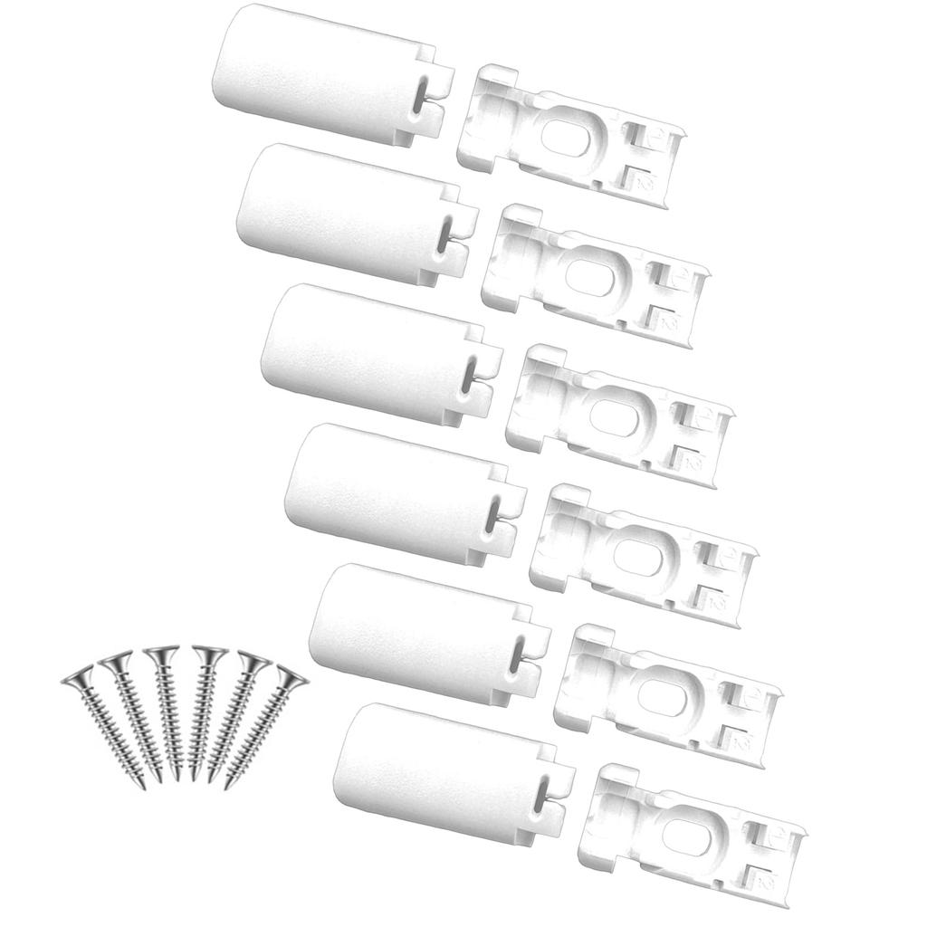 6Pieces Pleated Blind Base Clamping Brackets Tension Shoes with Screws Set for Secure Window Shade Easy Installation