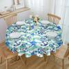 Ocean Starfish Anchor Marine Life Round Tablecloth Waterproof Table Cover For Wedding Party Decoration Dining Table Cover
