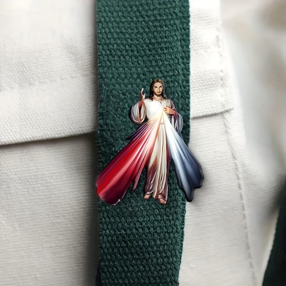 2D Flat Holy Inspired Acrylic Brooch Unisex Fashion Accessory for Coat Sweater Scarf