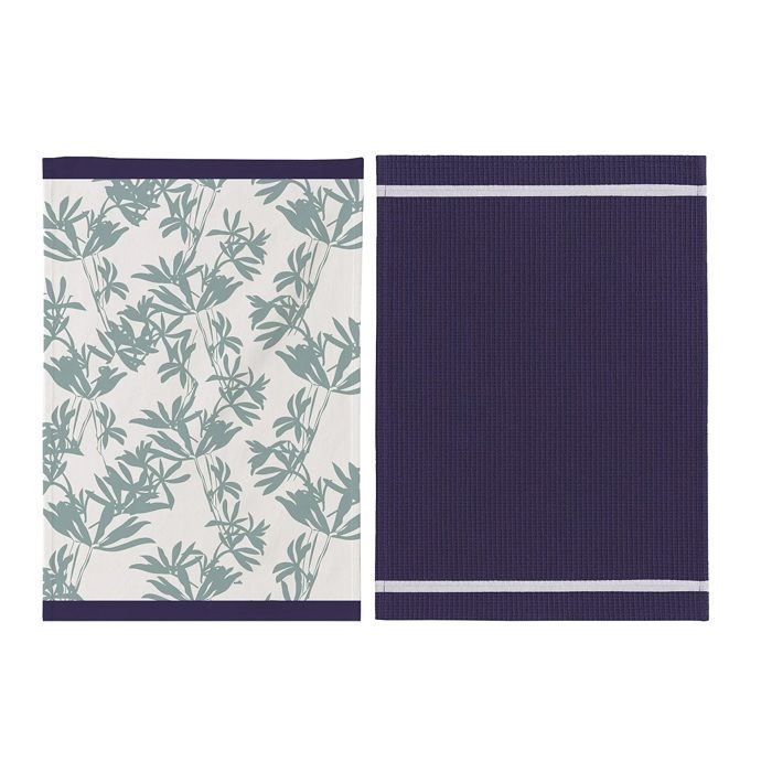 Полотенце кухонное - Duo Style - Набор из 2 штук - 50 x 70 см - 100% хлопок - Синий