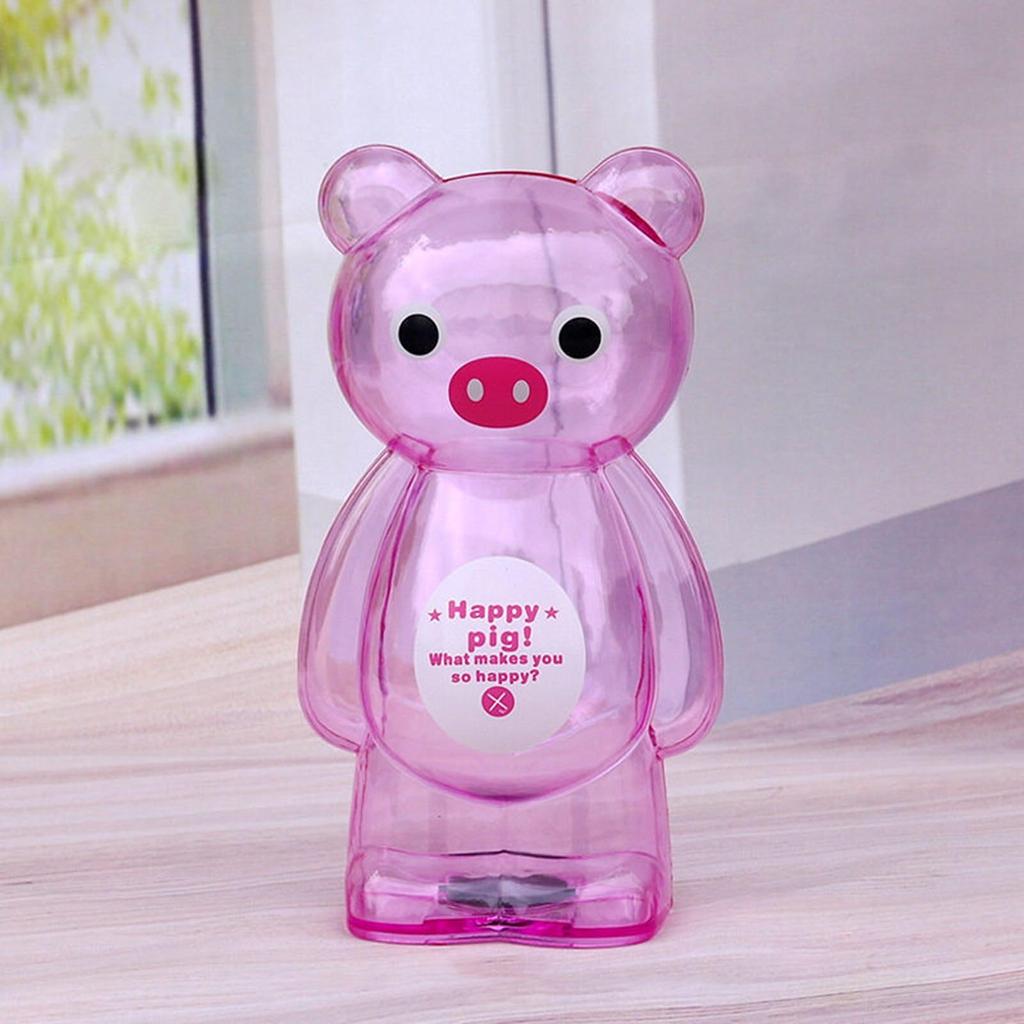 Пластиковые копилки для монет в форме медведя и свиньи, прозрачные, мультяшные, креативный подарок для детей, идеально подходят для подарка на день рождения ребенку