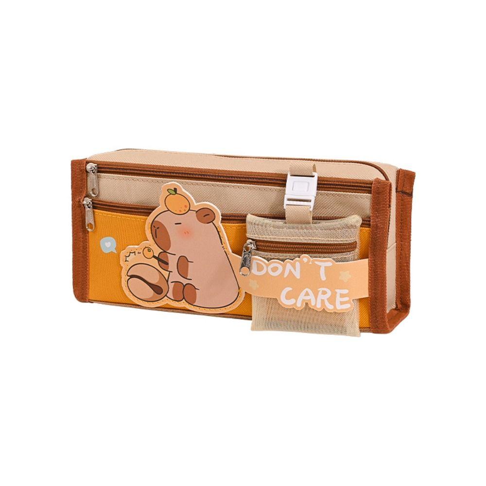 С сетчатым мешком сумка для хранения канцелярских принадлежностей пенал капибара высококачественная сумка для ручек универсальная