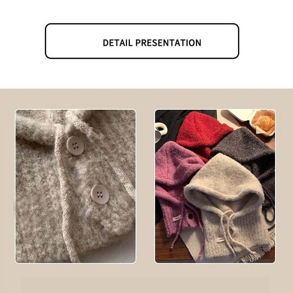 Мягкая женская зимняя балаклава, теплая вязаная шапка, модная ветрозащитная кепка для улицы