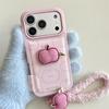 Розовый клетчатый 3D чехол для телефона Apple и шнурок для iPhone 14, 15, 16 Pro Max, 17
