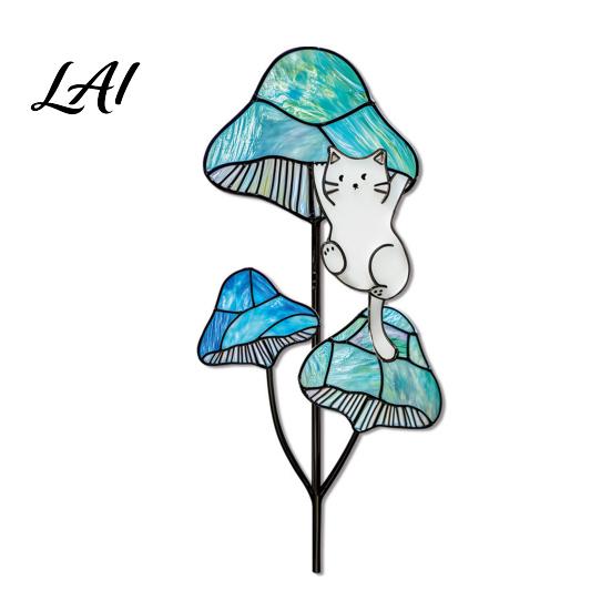 Backyard Plant Decor Colorful Planter Insert Stake Double-Sided Flower Pot Metal Inserts Insect Animal Stake for Pots Bed Decoration Outdoor