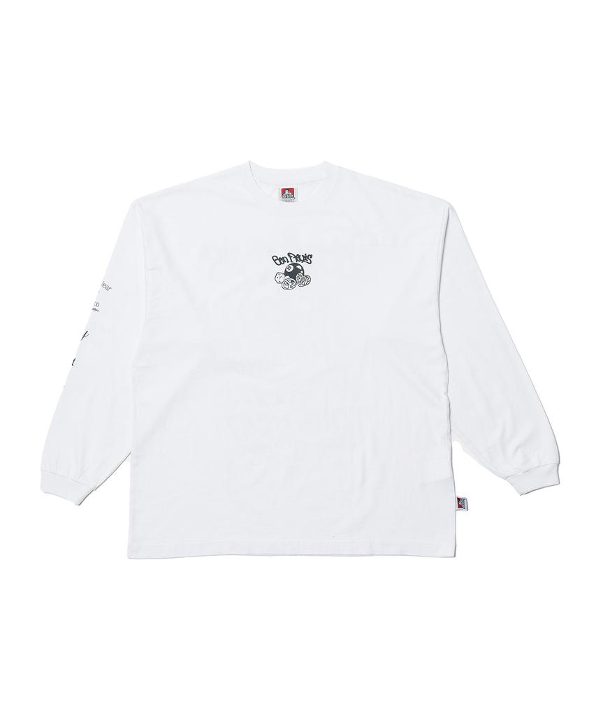 BEN DAVIS White Label Bleach Washed Long Sleeve T-Shirt Lavender (Oversized)