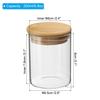 PATIKIL 6.8 oz Glass Jars with Airtight Bamboo Lids, Set of 2, Clear Food Storage Jars for Nuts, Sugar, Coffee Beans, and Spices (8x6.5cm)