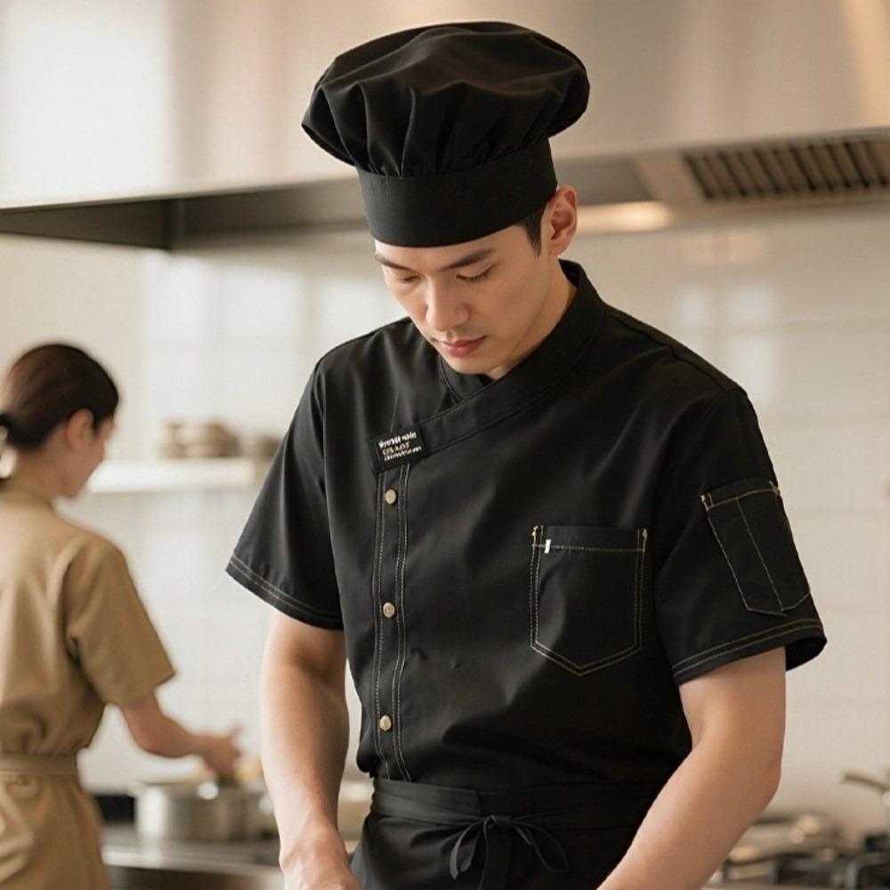 Breathable Mesh Chef Uniform Short-sleeved Kitchen Cook Shirts Chef Work Clothes Restaurant
