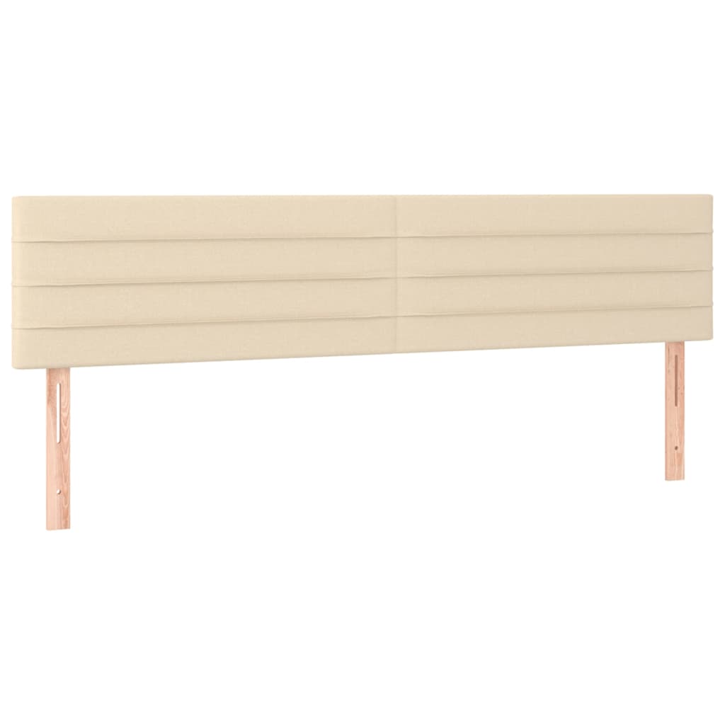 Box Spring Bed with Mattress Cream 200x200 cm Fabric