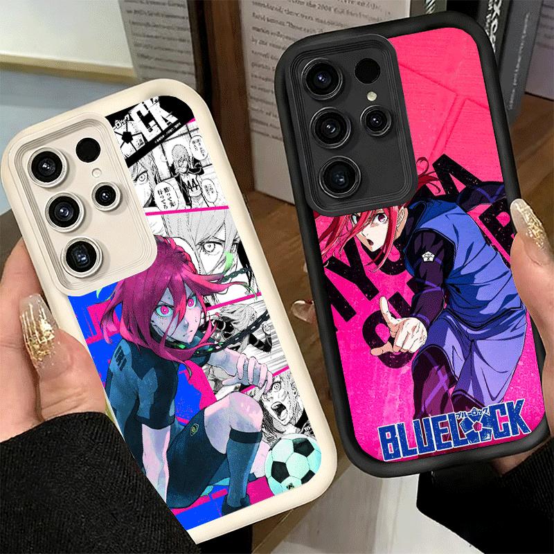 Phone Case for Samsung Galaxy S26 S25 Ultra S24 FE Blue L-Lock Chigiri Hyoma Shell S23 Plus S22 + S21 S20 5G Soft Silicone Funda