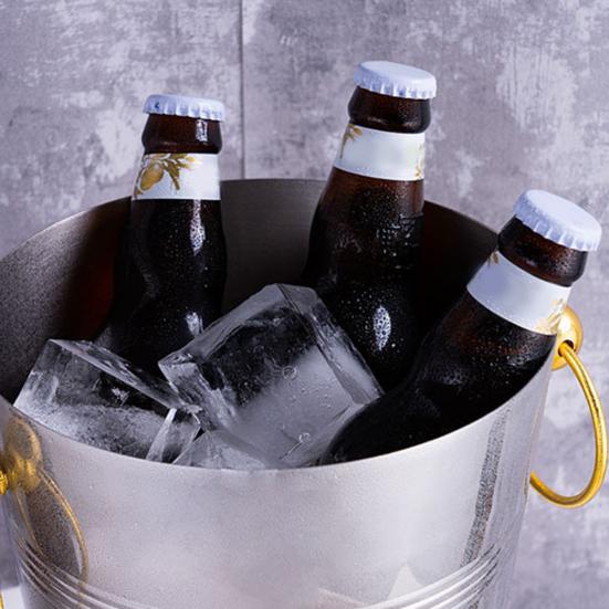 Stainless Steel Ice Bucket for Wine Champagne 2/5L Heavy-Duty Insulated Wine Cooler for Bars Hotels Parties Rust-Proof Thickened Barrel