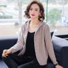 Женский вязаный кардиган Весна Осень Новый стиль Однотонный С капюшоном Свитер Пальто Свободный Повседневный Универсальный Однобортный Топ